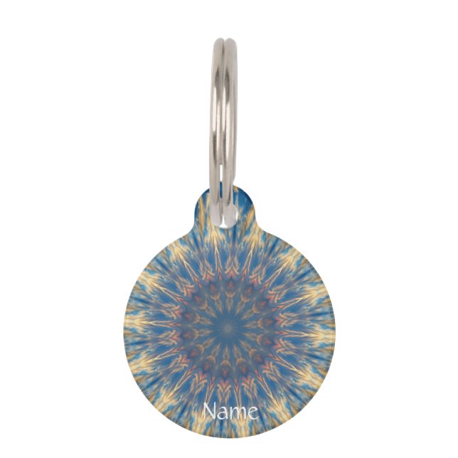 Blue Chakra Kaleidoscope Thunder_Cove  Pet Tag (Front)