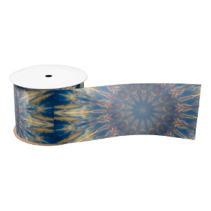 Blue Chakra Kaleidoscope Thunder_Cove Satin Ribbon