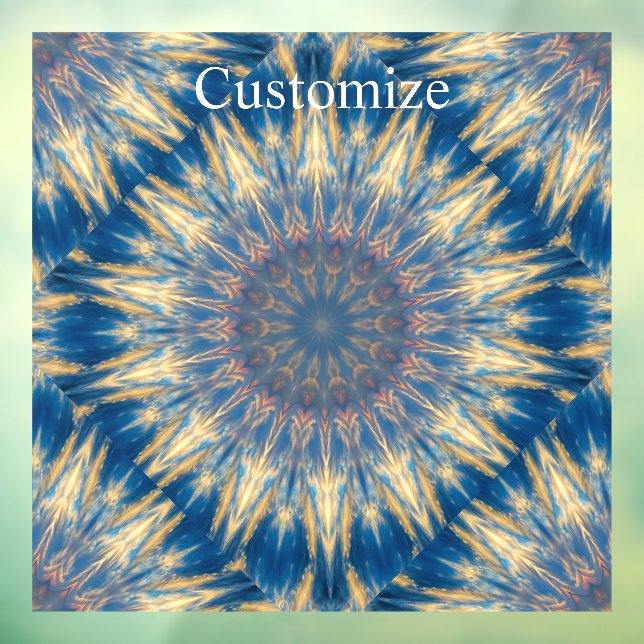 Blue Chakra Kaleidoscope Thunder_Cove  Window Cling (Sheet 3)