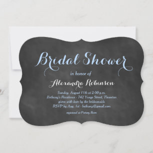 Blue Chalk Bridal Shower Invitation