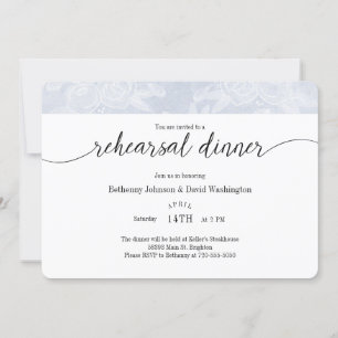 Blue Chalk Rehearsal Dinner Invitation