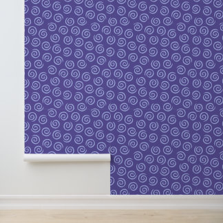 Blue Chalk Spiral Swirls Abstract Pattern  Wallpaper