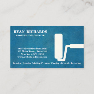 Blue Chalkboard House Painting Business Card