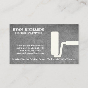 Blue Chalkboard House Painting Business Card