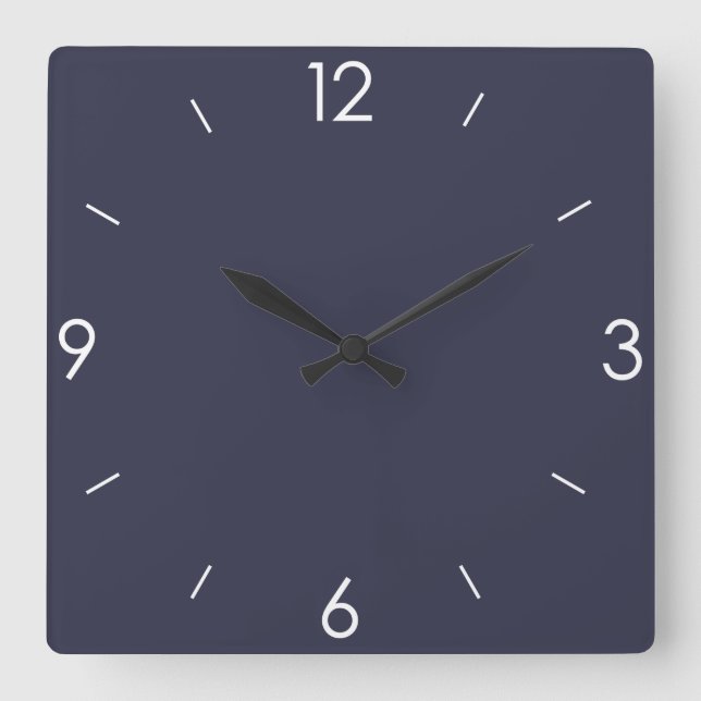 Blue Chalkboard Personalised Square Wall Clock (Front)