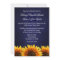 Blue Chalkboard Sunflower Wedding Invitations