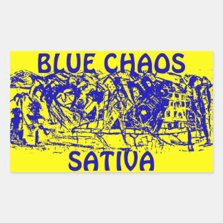 BLUE CHAOS SATIVA RECTANGULAR STICKER