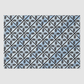 Blue Charter Oak Quilt Pattern Tissue Paper