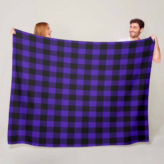 Blue Check Fleece Blanket (In Situ)