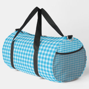 Blue Checkerboard Pattern Large Duffle Bag