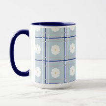 Blue Checkered Daisy pattern