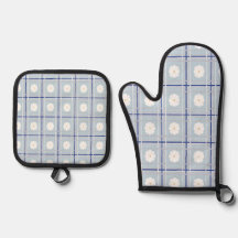 Blue Checkered Daisy pattern