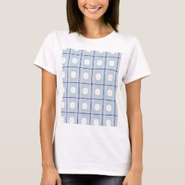 Blue Checkered Daisy pattern T-Shirt