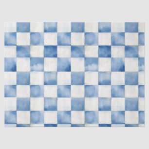 Blue Checkered Decorative Tissue Wrap Paper