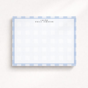 Blue Checkered Note Card
