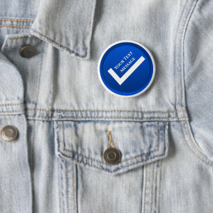 Blue Checkmark Symbol 6 Cm Round Badge