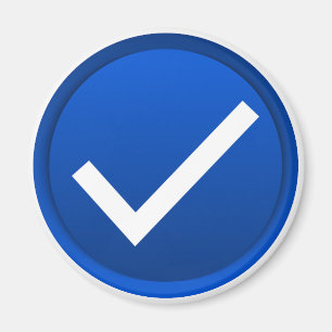 Blue Checkmark Symbol Magnet