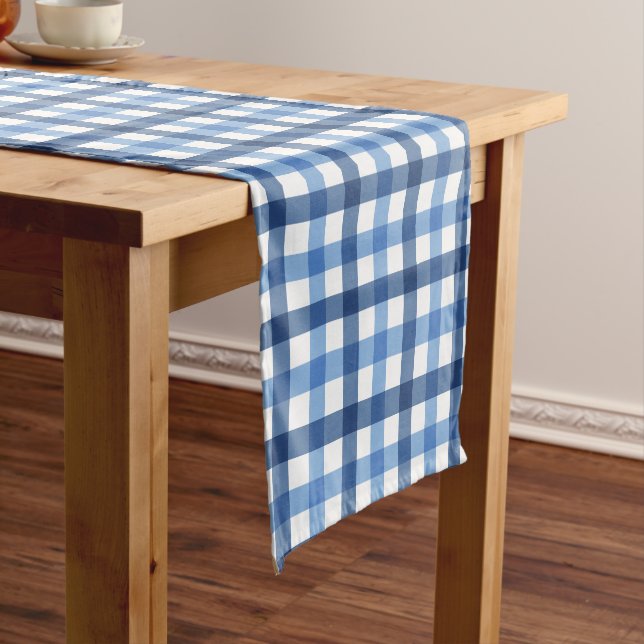 Blue Checks Cottage Charm small Table Runner (In Situ)
