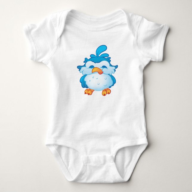 Blue Cheeky Bird Bodysuit (Front)