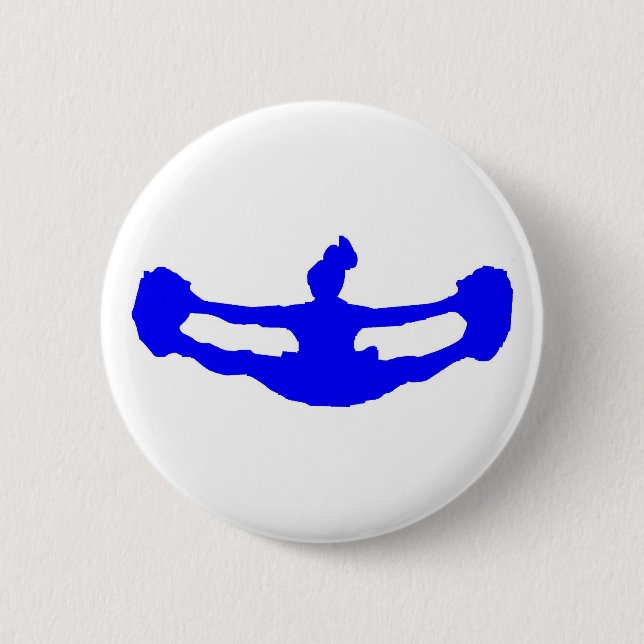 Blue CHEERLEADER 6 Cm Round Badge (Front)