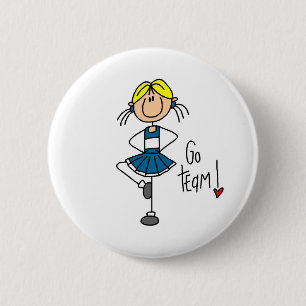 Blue Cheerleader 6 Cm Round Badge