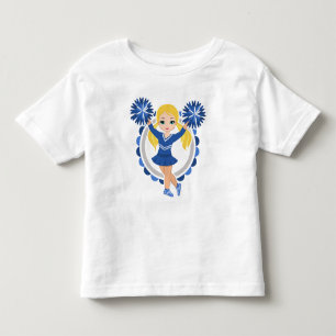 Blue Cheerleader Blonde - Cute Cheer Toddler T-Shirt