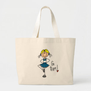 Blue Cheerleader Large Tote Bag
