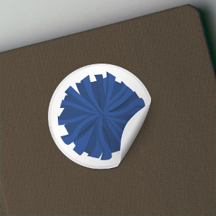 Blue Cheerleader Pom Pom Classic Round Sticker