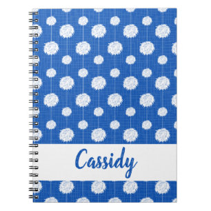 Blue Cheerleader Pom Pom Pattern Notebook