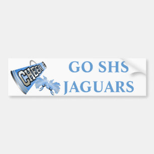 Blue Cheerleader's Team Spirit Bumper Sticker