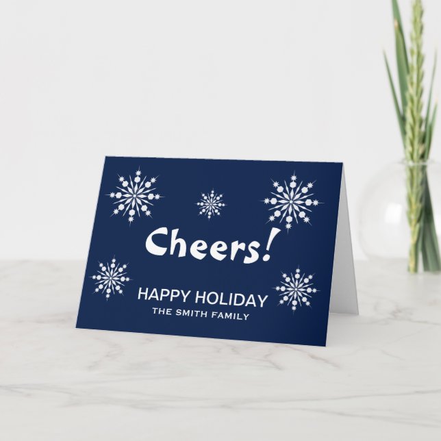 Blue Cheers to Holiday Christmas Snowflake (Front)