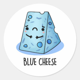 Blue Cheese Funny Food Pun  Classic Round Sticker