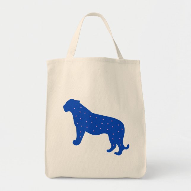 Blue Cheetah (Front) and Confetti (Back) Tote Bag (Front)