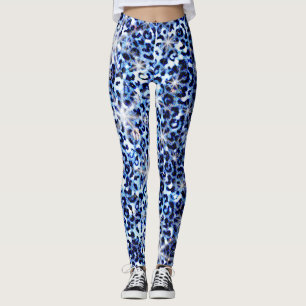 Blue Cheetah Sparkles Leggings