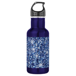 Blue Cheetah Sparkles Stainless Steel Water Bottle