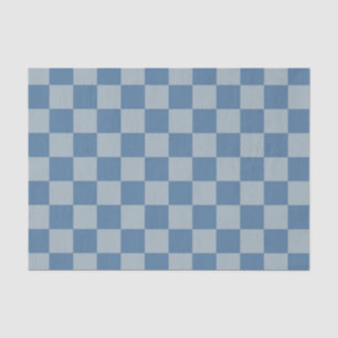 Blue Chequerboard Pattern Tissue Paper