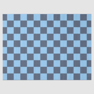 Blue Chequerboard Tissue Paper