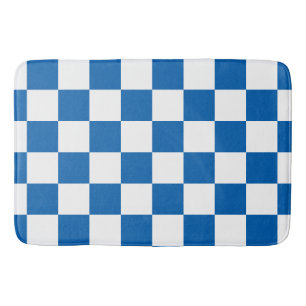 Blue Chequered Bath Mat