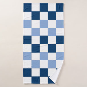 Blue Chequered Bath Towel
