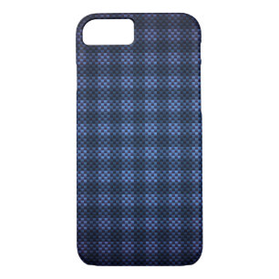 Blue chequered carbon fibre patterned iPhone 8/7 case