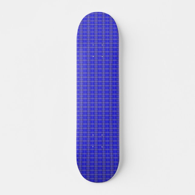 Blue chequered cloth design on skateboard (Front)