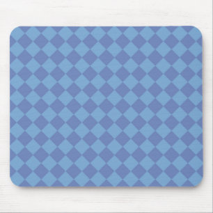 Blue Chequered Diamond Pattern  Mouse Mat
