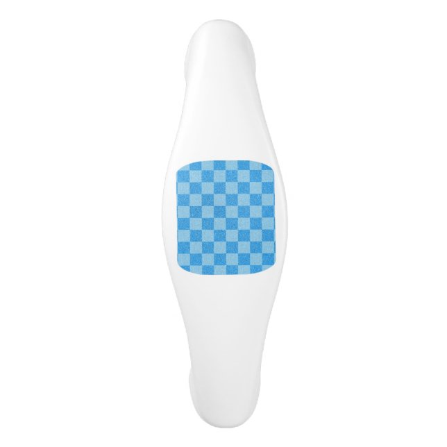Blue Chequered Glitter Ceramic Cabinet Pull (Front)