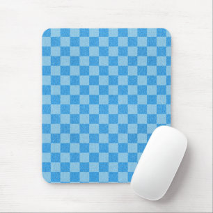 Blue Chequered Glitter Mouse Mat