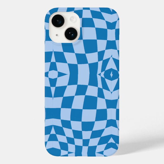 Blue Chequered Pattern  Case-Mate iPhone Case (Back)
