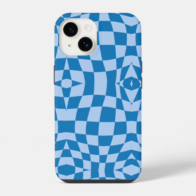 Blue Chequered Pattern  iPhone Case (Back)