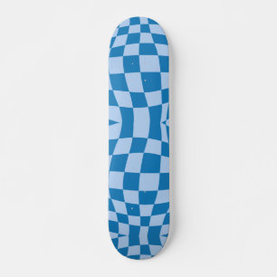 Blue Chequered Pattern Skateboard
