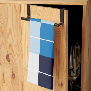 Blue Chequered Plaid Pattern Tea Towel