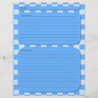 Blue chequered recipe page
