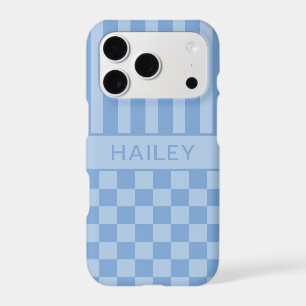 Blue Chequered Striped Personalised